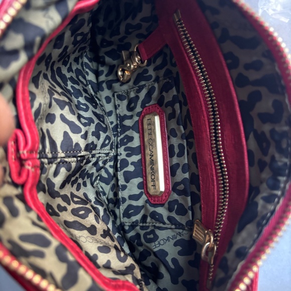 REBECCA MINKOFF MAC Clutch Bombe Blood Red Leather Crossbody Shoulder Bag - Picture 8 of 12